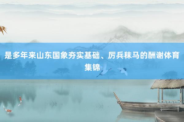 是多年来山东国象夯实基础、厉兵秣马的酬谢体育集锦