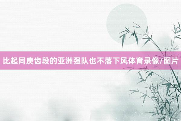 比起同庚齿段的亚洲强队也不落下风体育录像/图片