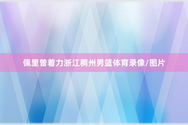 佩里曾着力浙江稠州男篮体育录像/图片