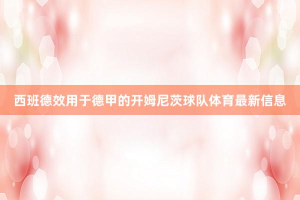 西班德效用于德甲的开姆尼茨球队体育最新信息
