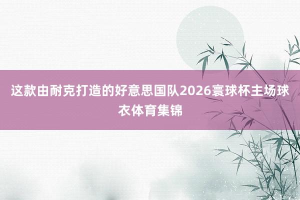 这款由耐克打造的好意思国队2026寰球杯主场球衣体育集锦