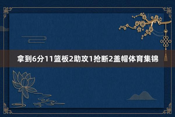 拿到6分11篮板2助攻1抢断2盖帽体育集锦