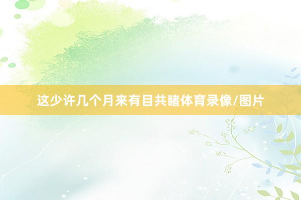 这少许几个月来有目共睹体育录像/图片